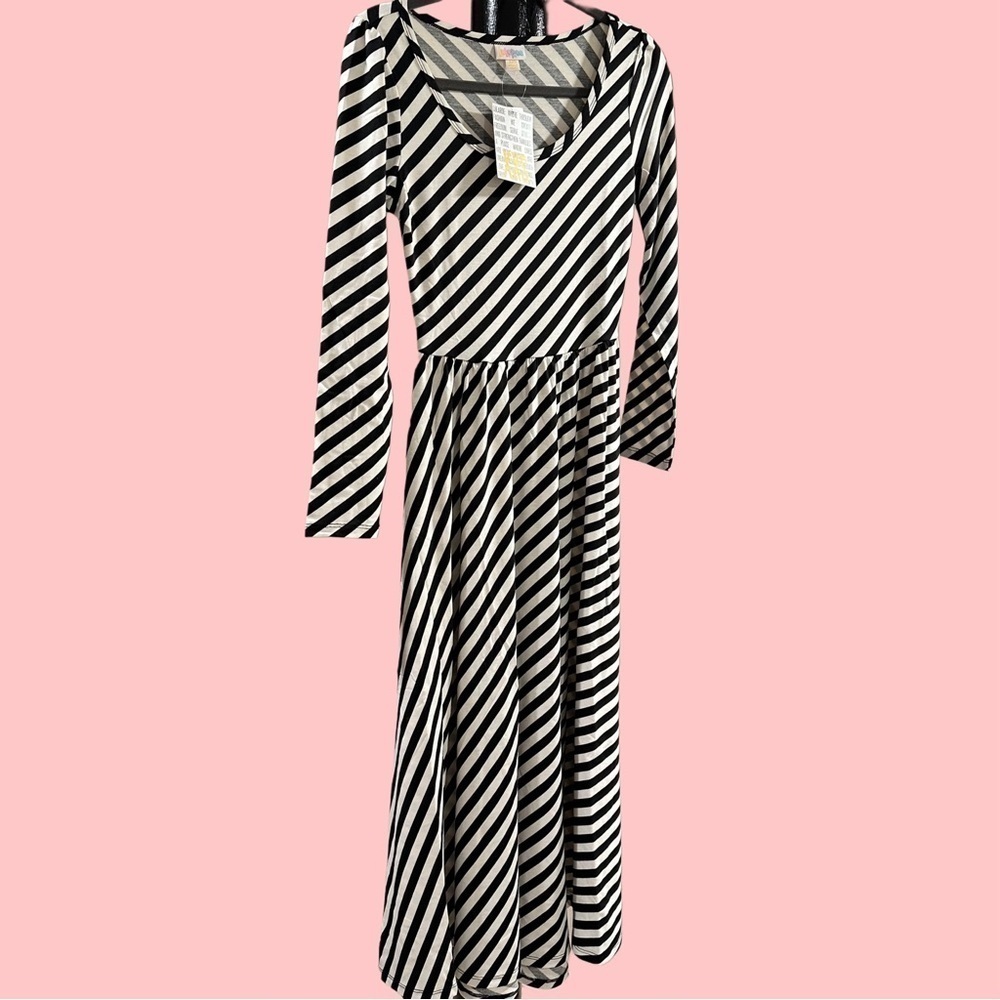 LulaRoe Ryane Dress Long Sleeve High Low Hemline Empire Waist Loose Skirt 0-00 - Picture 4 of 12